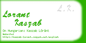 lorant kaszab business card