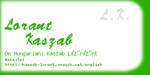 lorant kaszab business card